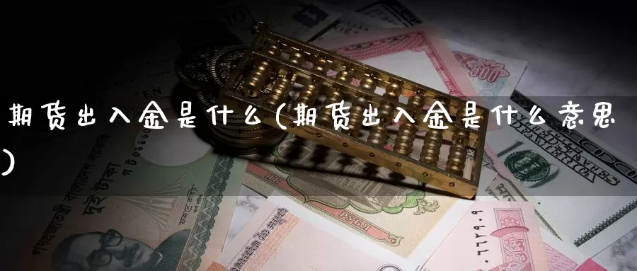 期货出入金是什么(期货出入金是什么意思)