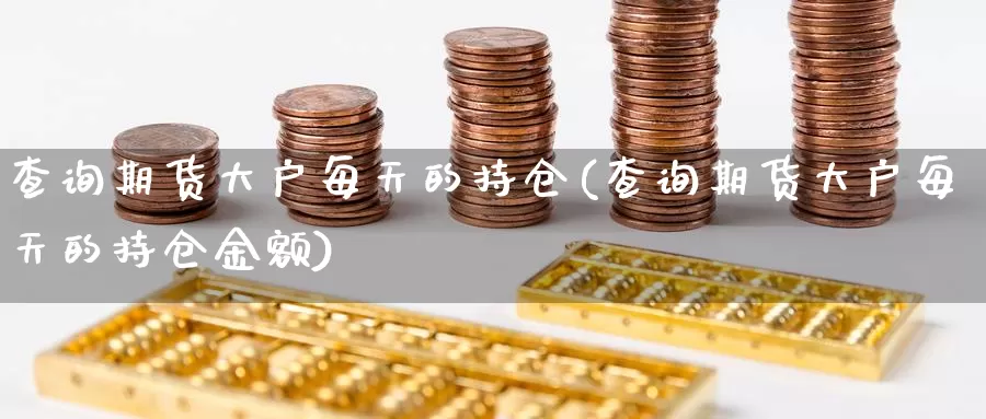 查询期货大户每天的持仓(查询期货大户每天的持仓金额)