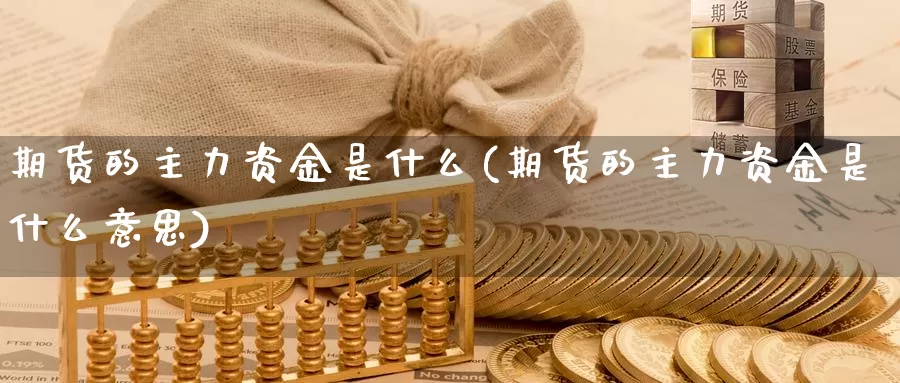 期货的主力资金是什么(期货的主力资金是什么意思)