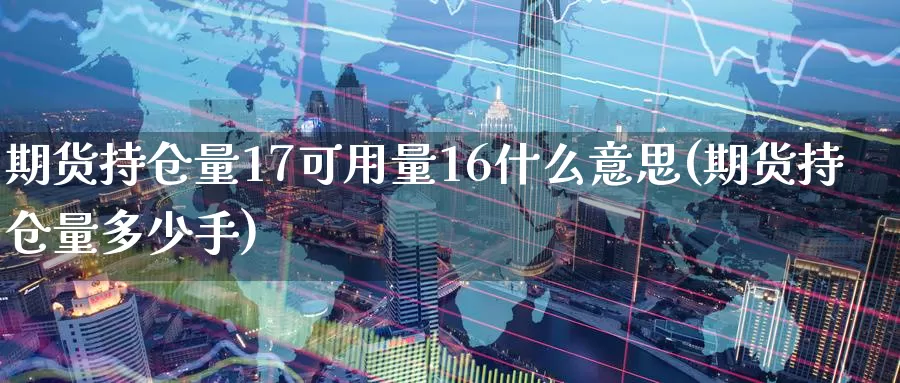 期货持仓量17可用量16什么意思(期货持仓量多少手)